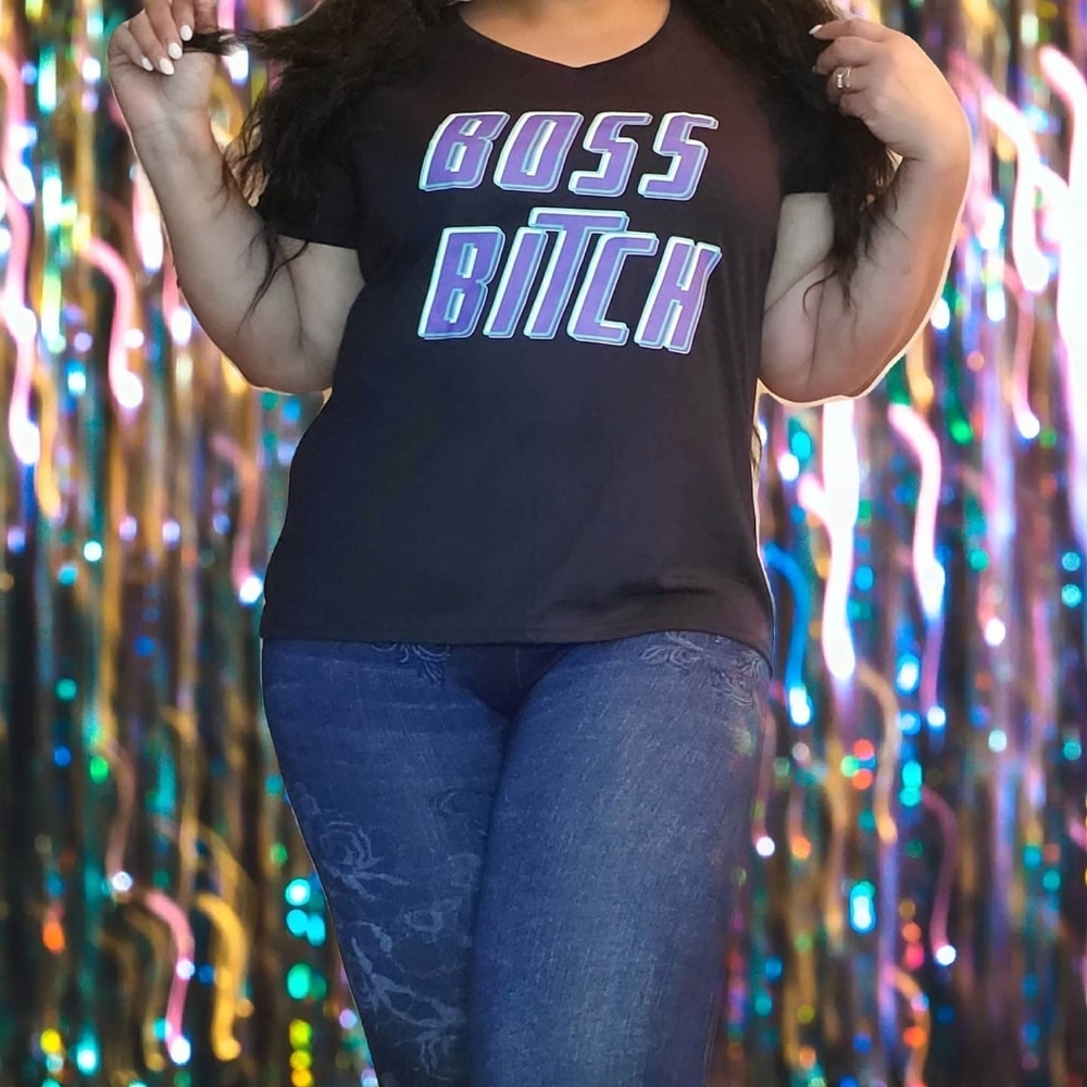 Boss Bitch Plus Size Black T-shirt